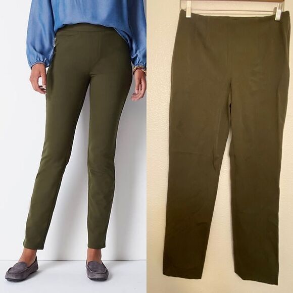 Talbots green high waisted trousers slacks REFINED BI-STRETCH STRAIGHT Pants-4 - Picture 1 of 13